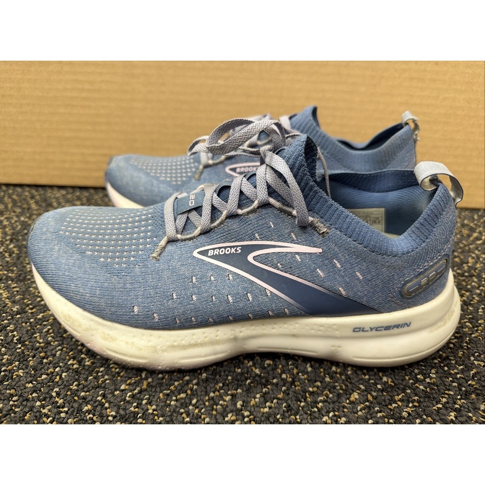 Brooks Womens Sz 8.5 B Glycerin StealthFit 20 Blue Pastel Lilac Athletic